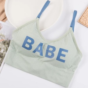 نیم تنه نخی طرح babe رنگ سبز صابونی